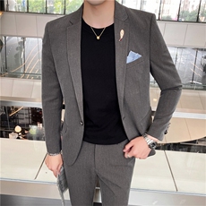 休闲小西装男外套韩版潮修身帅气西服套装发型师英伦风高档两件套，男装西服套装，星座505-2（原电商A260-1)
