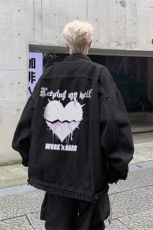 男装牛仔外套2026秋爱心字母印花男生翻领夹克XZ514-2-N102-P88，男装工装外套，星座514-2(原B239)