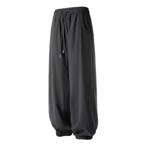 冰丝垂感束脚弯刀休闲裤 K024立体92%聚酯纤维8%氨纶(S-2XL)TP24图片