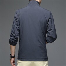 爸爸装夹克男春秋季中年男士商务休闲立领外套中青年男装薄款上衣，男装夹克，电商B212（原钱塘6029）