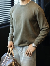 纯色简约拼色毛衣打底衫E41079-P63，男装T恤，星座1012-1