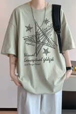 已注册/夏季内景设计感小众短袖T恤男潮青年宽松打底DT00488/P25，男装T恤，电商B316