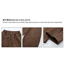 现货。咖色条绒阔腿裤男灯芯绒裤子宽松拖地休闲裤K6769-特P39，男装休闲裤，星座412-3