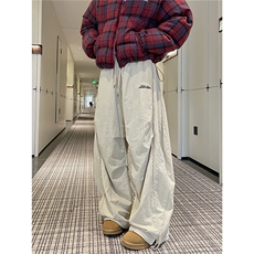 【现货】XZ612-K229-P75美式街头褶皱加绒弯刀裤宽松阔腿棉裤保暖，男装休闲裤，星座612
