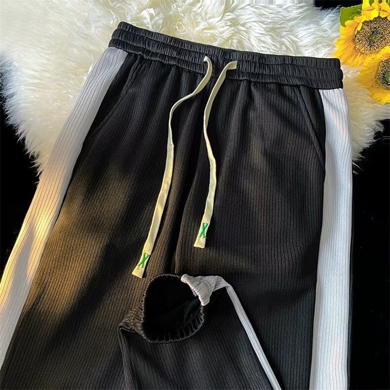 束脚夏季长裤运动裤时尚潮牌青春流行潮男条纹休闲裤潮流宽松型，男装休闲裤，四季星座218-1