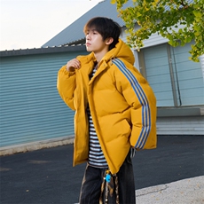 冬季潮流条纹五防立领加绒加厚棉衣情侣撞色棉服外套MY8899-p78，男装棉衣，星座610B-1