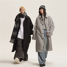 双面呢中长款大衣--5672模特图268，男装毛呢大衣，电商S012（CATTEE）