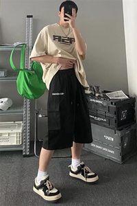 【现货主推款】夏季工装七分裤男短裤阔腿裤休闲裤DK108-P45控58图片