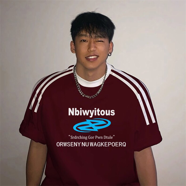 夏季美式高街重磅纯棉三条杠织带撞色男女短袖T恤ZD391-特P30,男装T恤,电商A486