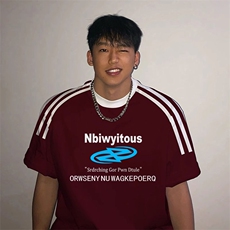 夏季美式高街重磅纯棉三条杠织带撞色男女短袖T恤ZD391-特P30，男装T恤，电商A486