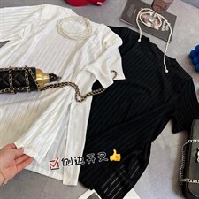 现货夏季新面料开叉垫肩短袖，其它，AT(2F)