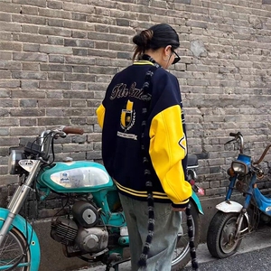 W8401-P68 网络图 ins潮流文艺气质棒球服外套新款原宿日系夹克图片