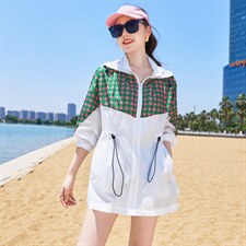 透气防晒衣女款夏季2025新款薄款罩衫宽松印花大码百搭防晒服外套，女装防晒衣，帛香坊