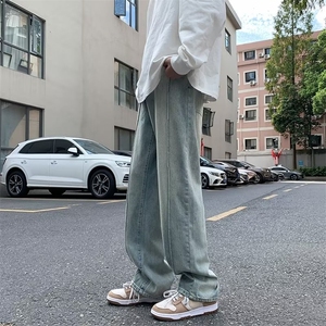 美式vibe裤子高街ins牛仔裤男设计感小众直筒阔腿拖地裤NK460-P43图片