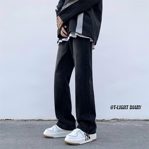B221 美式ins高街小众纯色百搭微喇牛仔裤 LK22087-P55 控78图片