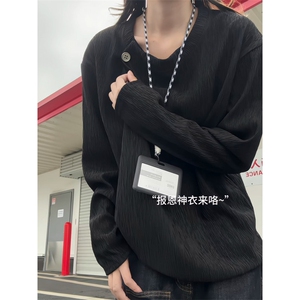 XZ809A/SYR53/特P24/控48   设计感领口长袖T恤卫衣图片