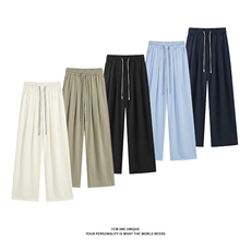 夏季薄款休闲裤运动打褶设计感宽松阔腿直筒裤X62186-TP2549，男装休闲裤，电商A102