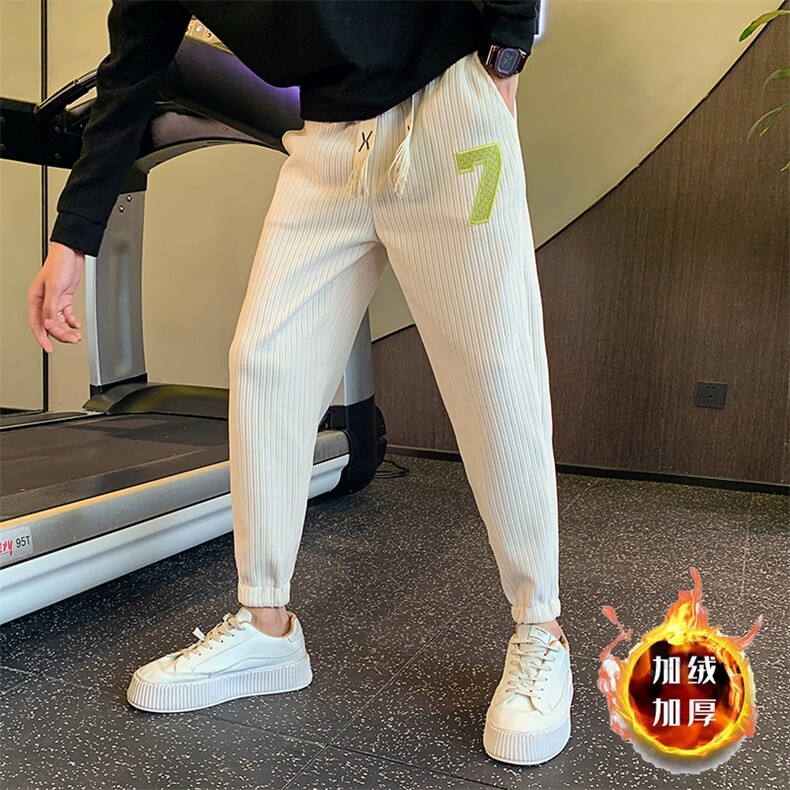 冬季雪尼尔加绒加厚裤子男社会小伙店主风休闲长裤JR2072-P75，男装卫衣，星座313B-2(原星座309A-2)