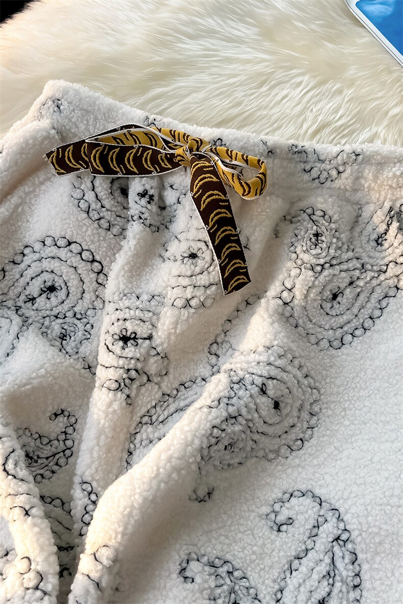 8XL-M羊羔绒慵懒休闲裤小众加入长裤刺绣加厚保暖卫裤K991P68控88,男装休闲裤,电商D206-1