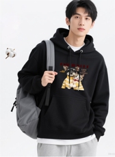 2025年秋季通勤通勤通勤套头长袖雪纳瑞和猫，女装卫衣/绒衫，花可