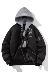 现货三色秋冬季潮牌夹克棉衣棒球服欧美街头飞行员外套情侣装，男装棉衣，电商A105