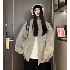扎染拼接PU皮衣男士春装外套美式复古立领防水防风宽松飞行员夹克，男装夹克，电商A141