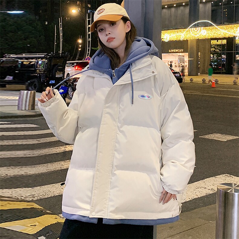 情侣装假两件加厚棉衣大码中性连帽棉服棉袄 A125-Y00-P125图片
