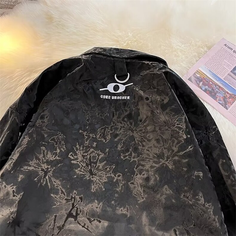 炸街夹克男秋季潮牌高街印花痞帅港风嘻哈宽松休闲外套CK45P65,男装夹克,星座1116-2