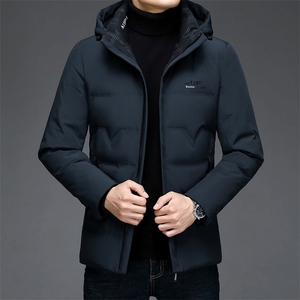 冬季新款男士羽绒服外套男装连帽纯色保暖休闲白鸭绒MJ82066-P290图片
