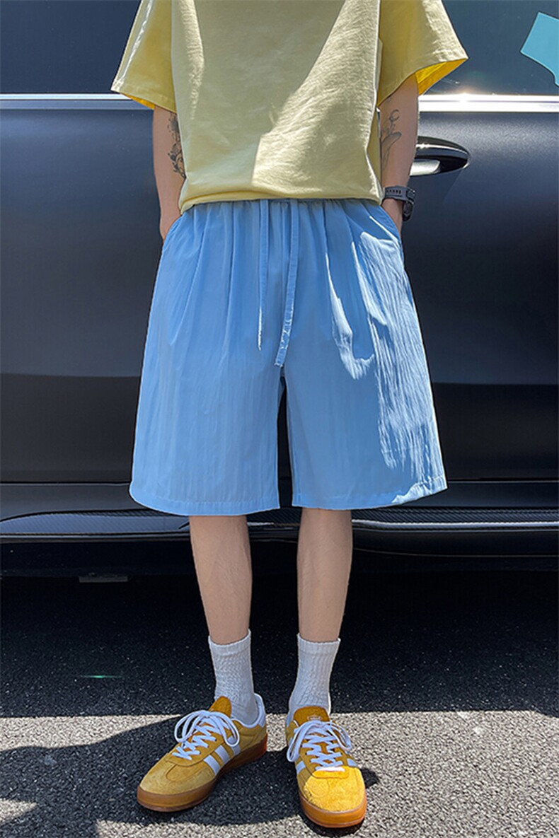 8XL-M多巴胺短裤男款夏季冰丝薄款休闲透气五分裤沙滩DK26004P25,男装休闲裤,电商B312