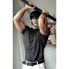 B221美式ins高街暗黑型男紧身纯色健身弹力T恤SY2539-特P20控39，男装T恤，电商B221