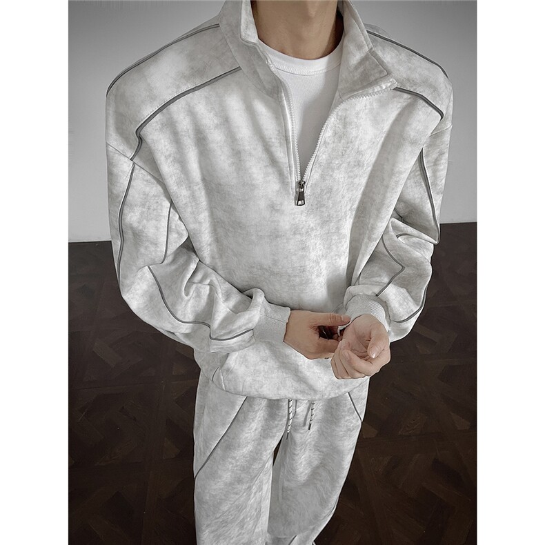 可二开脏脏灰扎染大码M-5XL卫衣WY78064P68卫裤WK78065P68套装，男装休闲裤，星座227-7