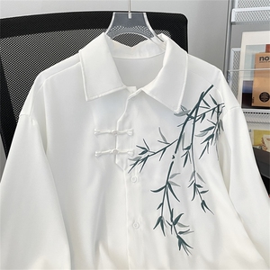 新中式风汉元素男装衬衫男长袖设计感春夏汉服唐装45339-p45图片