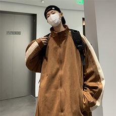 美式复古潮流冲锋衣情侣装春秋麂皮绒棒球服外套男夹克W7618-P62，男装夹克，星座512-3