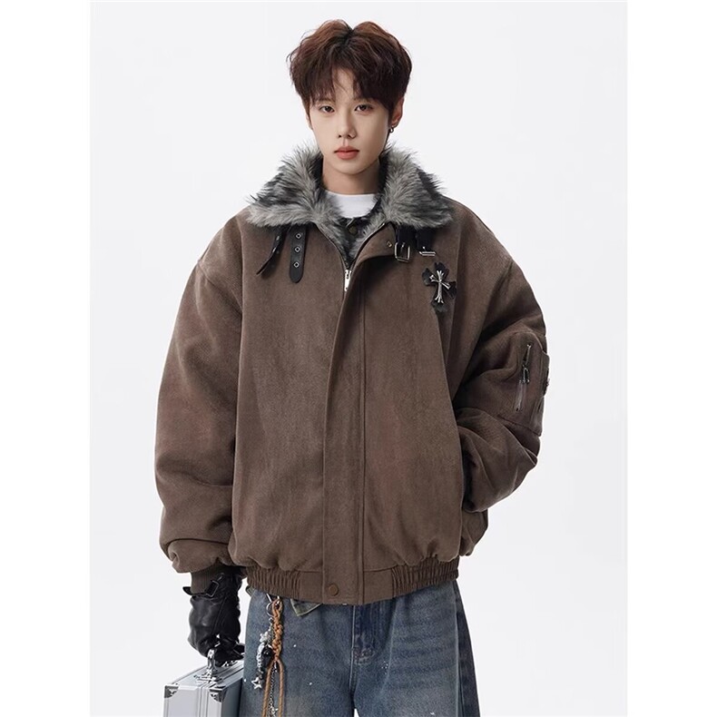 现货 座山雕毛领加绒棉服男女冬季cleanfit工装外套MF389-P115图片