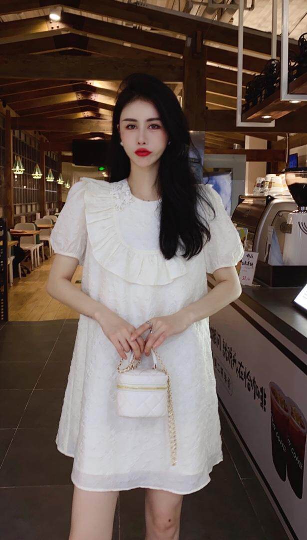 特殊工艺面料减龄连衣裙，女装连衣裙，柏多伊俪