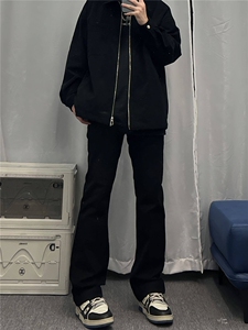 cleanfit弹力纯色修身直筒牛仔裤修身窄版直筒裤显瘦 加绒65图片