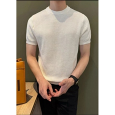网T-2026新品针织毛衣短袖T恤凉感POLO衫T恤条纹打底衫WK43-P38，男装T恤，星座610B-1
