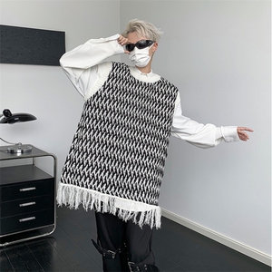 MY221-P45慵懒风鹿皮绒流苏边马甲图片