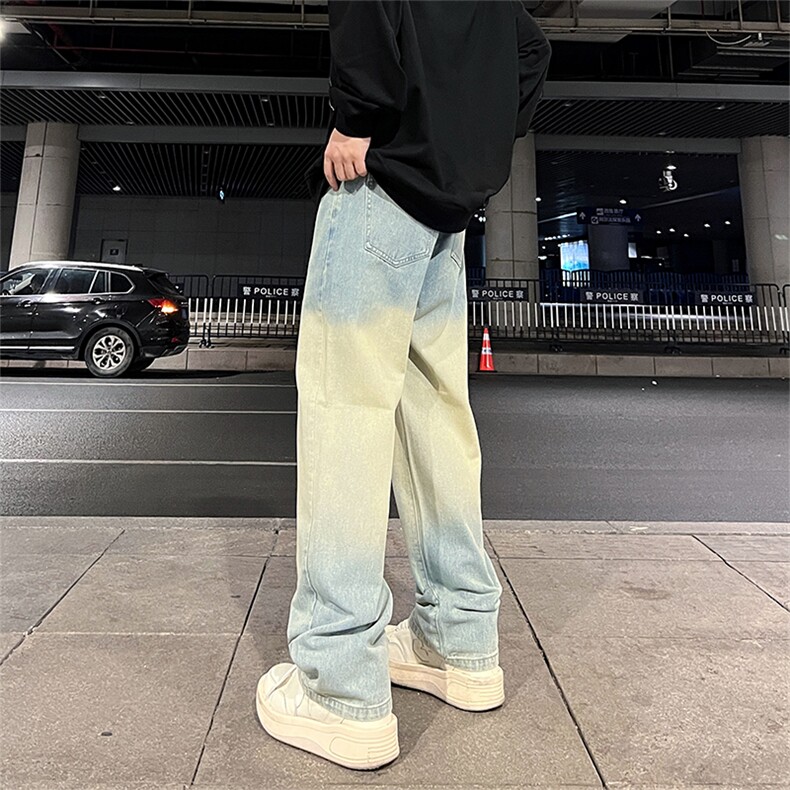 美式高街vibe风直筒长裤欧美痞帅男hiphop复古水洗牛仔裤,男装牛仔裤,星座301D-4(原星座1004-4）
