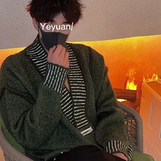 秋冬时尚大V领男女慵懒风百搭休闲毛线衣颗粒针织衫6318P49网络图，男装针织衫/毛衣，电商B245
