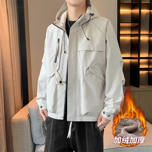 加绒加厚夹克外套男冲锋衣男士休闲工装轻户外JK136-P88 加绒P98图片