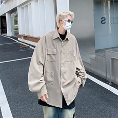 F546P35秋装男衬衫薄外套宽松日系慵懒风男装，男装衬衫，星座512-6