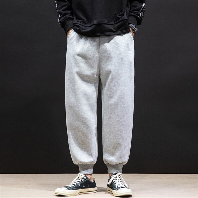 K12055-P40加绒P50束脚纯棉运动裤男士休闲裤大码宽松卫裤男,男装休闲裤,电商A040A