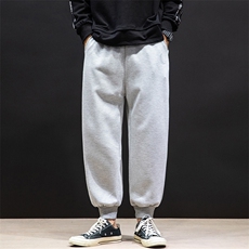 K12055-P40加绒P50束脚纯棉运动裤男士休闲裤大码宽松卫裤男，男装休闲裤，电商A040A