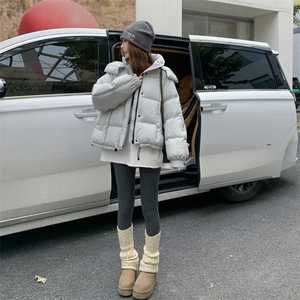 现货新款韩东大门加厚保暖羽绒服百搭连帽面包服图片