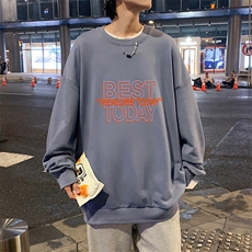 S6181-P28加绒款-P33秋季圆领卫衣男大码韩版宽松长袖外套，男装卫衣，电商A040