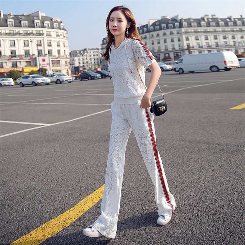 蕾丝职业套装夏装2025新款爆款休闲显瘦减龄气质两件套衣服女装潮图片