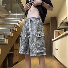 2025新款美式高街扎染多口袋工装休闲裤短裤CK39*P30控68，男装牛仔裤，星座511-1