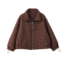 现货2024冬季新款宽松百搭休闲绗棉轻薄款棉衣，女装棉衣/棉服，深水步